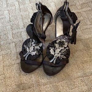 Black Rhinestone heel